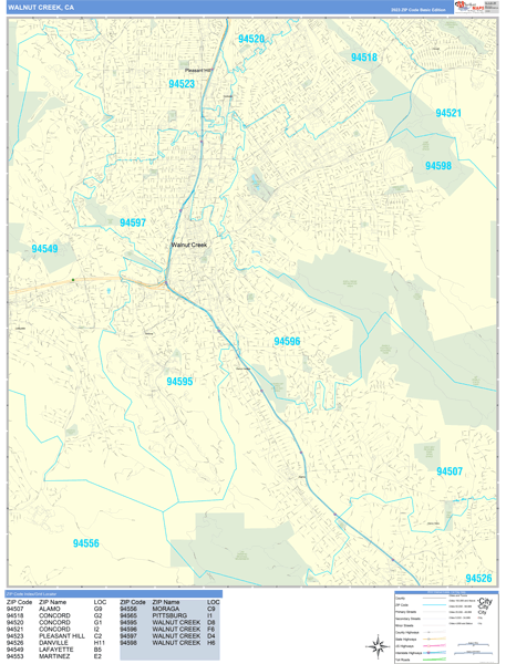 Walnut Creek City Digital Map Basic Style